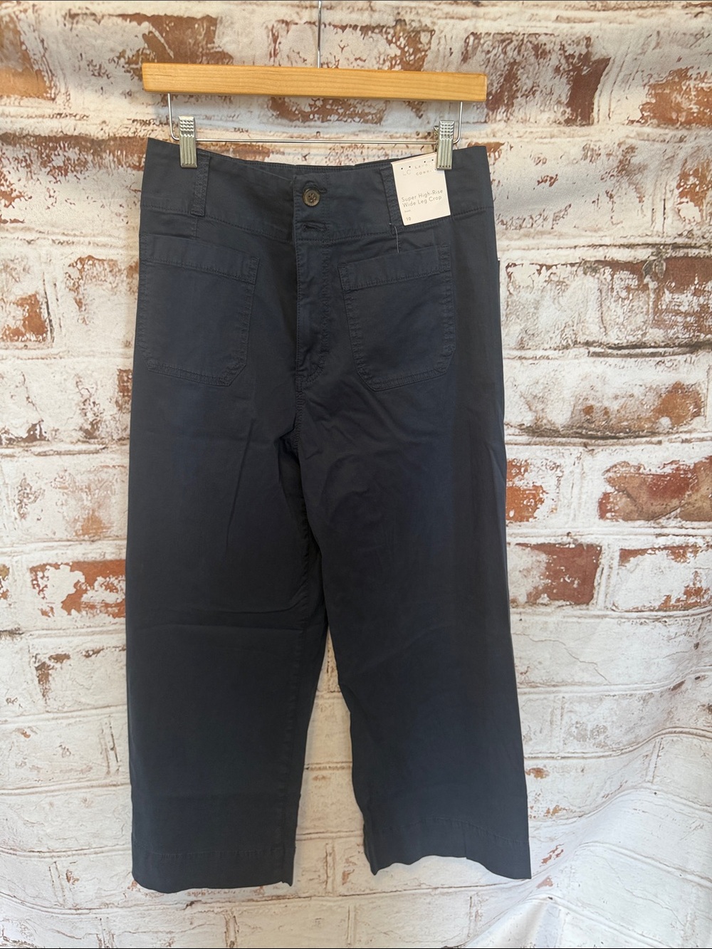 LC Lauren Conrad Black Cropped Wide-Leg Pants